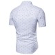 Anchor Printing Short Sleeve Lapel Button up Shirts for Men