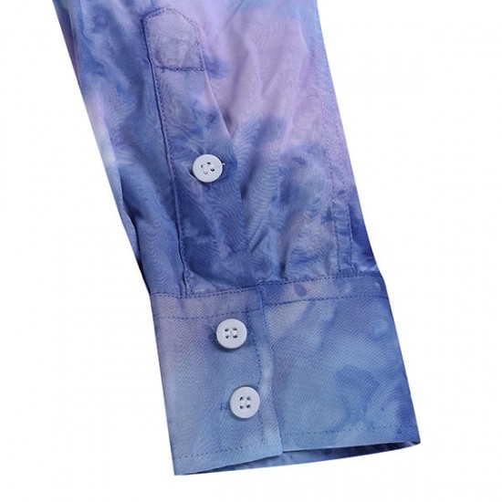 Bandhnu Tie-dyed Three-color Stitching Graffiti Slim Fit Button up Design Shirt for Men