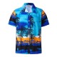 Beach Holiday Breathable Quick Drying Coconut Tree Printing Loose Lounge Short-sleeved Men Shirts