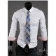 Business Men's Long-Sleeve Casual Button-Down Shirts Slim Fit