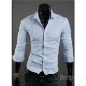 Business Men's Long-Sleeve Casual Button-Down Shirts Slim Fit