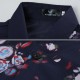 Casual Flowers Printing Slim Band Collar Designer Shirts for Men