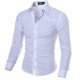 Mens Slim fit Pure Color S-3XL Long-sleeved Gingham Shirts