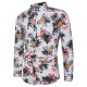 Pineapple Printing Mandarin Collar Long Sleeve Cotton Band Collar Shirt for Men Pineapple Printing Mandarin Collar Long Sleeve Cotton Band Collar Shirt for Men