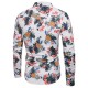 Pineapple Printing Mandarin Collar Long Sleeve Cotton Band Collar Shirt for Men Pineapple Printing Mandarin Collar Long Sleeve Cotton Band Collar Shirt for Men