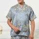 Casual Home Soft Bath Bathrobe Steam Sauna Suits Printing Sleepwear Sets for Men