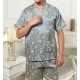 Casual Home Soft Bath Bathrobe Steam Sauna Suits Printing Sleepwear Sets for Men