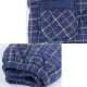 Casual Home Winter Thick Warm Quilted Plaid Lapel Collar Pajamas Sets for Men