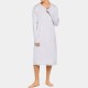 ChArmkpR Sleepwear Mens Nightshirt Long Sleeve Cotton Pajamas Comfy Loose Long Sleep Shirt