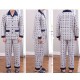 Comfortable Warm Plaid Casual Home Sleeping Pajamas Suit for Men