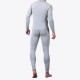 Fall Thermal Cotton Breathable Elastic O Neck Patchwork Warm Pajamas Set for Men