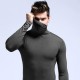 Fall Winter Thin Modal Breathable High Collar Warm Tight Pajamas Tops Underwear for Men