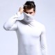 Fall Winter Thin Modal Breathable High Collar Warm Tight Pajamas Tops Underwear for Men