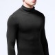 Fall Winter Thin Modal Breathable High Collar Warm Tight Pajamas Tops Underwear for Men