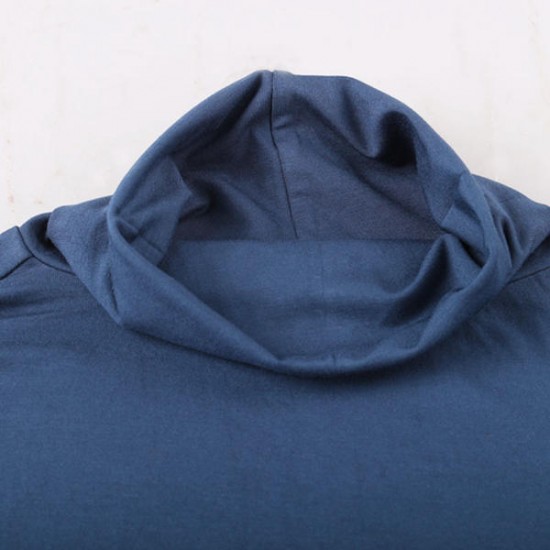 Fall Winter Thin Modal Breathable High Collar Warm Tight Pajamas Tops Underwear for Men