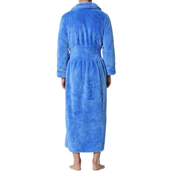 Flannel Thick Warm Winter Full Length Pajamas Sleepwear Robe Bathrobe for Men Flannel Thick Warm Winter Full Length Pajamas Sleepwear Robe Bathrobe for Men