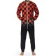 Funny Gradient Geometrical Print Onesie Jumpsuit Home Pajama Set