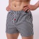 Home Lounge Arrow Pants Cotton Breathable Boxers Underpants Plaid Sleepwear Shorts for Men