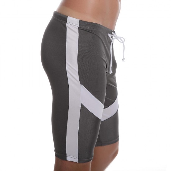 Casual Skinny Swimming Drawstring Shorts Knee Length Trunks For Men