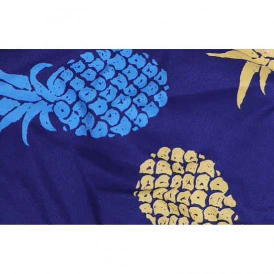 Mens Summer Pineapple Printed Beach Elastic Waist Quickly Dry Board Shorts