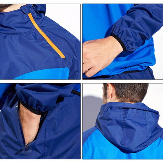 2pcs Hot Sweat Lose Weight Gym Sportswear Men's Training Fitness Exercise Sports Hooded Suit