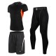 Men's 3 Pieces Fitness Elastic Tight Suit Quick Drying Training Running Sports Suit