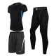 Men's 3 Pieces Fitness Elastic Tight Suit Quick Drying Training Running Sports Suit