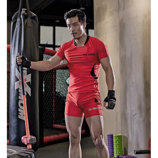 Mens Breathable Quick Drying Fitness Running Suits Elastic Workout Sportswear Gym Clothes