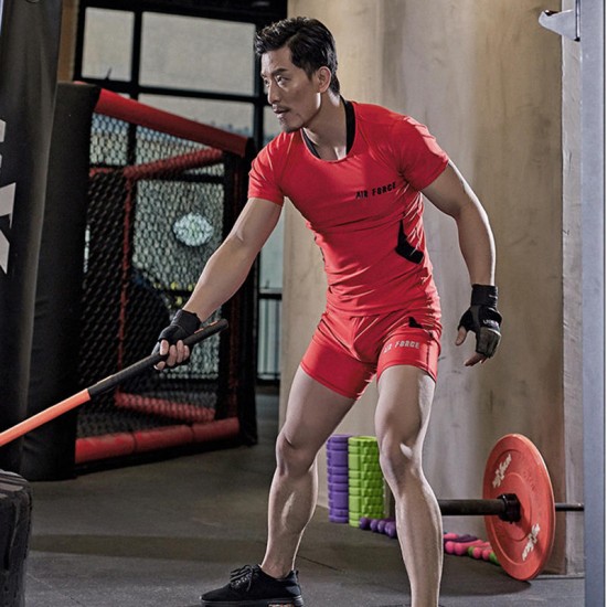 Mens Breathable Quick Drying Fitness Running Suits Elastic Workout Sportswear Gym Clothes Mens Breathable Quick Drying Fitness Running Suits Elastic Workout Sportswear Gym Clothes