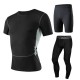 Men's Fitness Three-piece Gym Sportswear Casual Quick-drying Tights Running Sports Suit