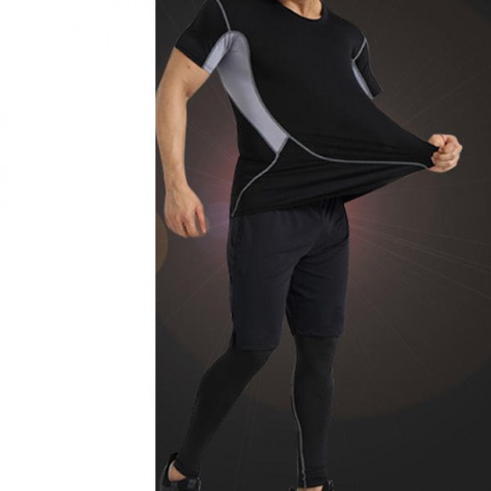 Men's Fitness Three-piece Gym Sportswear Casual Quick-drying Tights Running Sports Suit