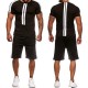 Mens Short Sleeve Casual Sport Suit Athleisure Sportswear