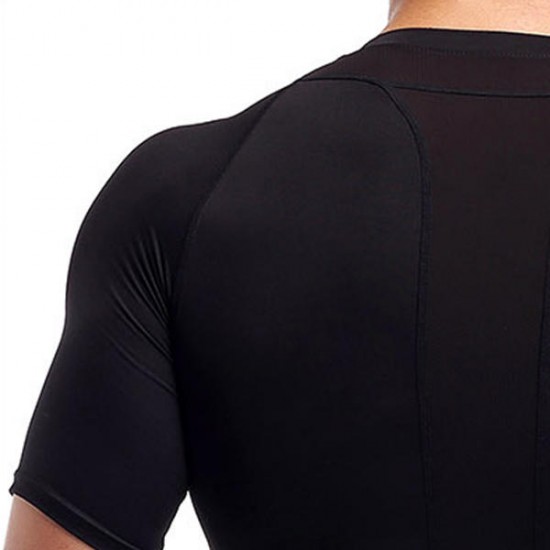 Elastic Quick Drying Compression Fitness Tops Men's Split Hem Breathable Slim Fit Sport T-shirt