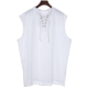 Fashion Solid Color Sleeveless Stand Collar Strap Open Men's Vest Sports Breathable Comfort Tops