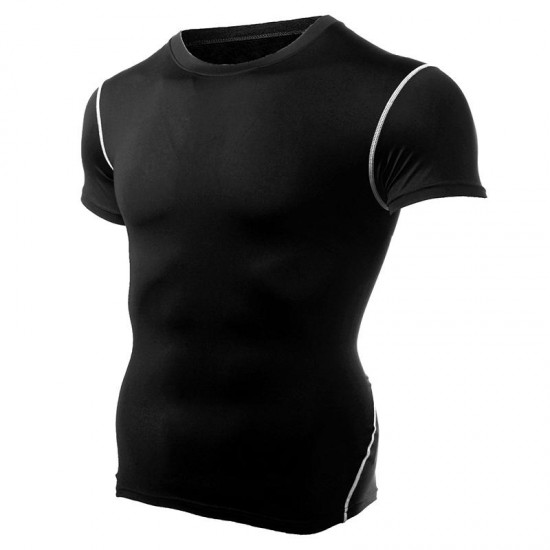 Fitness Sports Tights Tops Men's Elastic Short-sleeved Quick-drying Compression T-Shirts