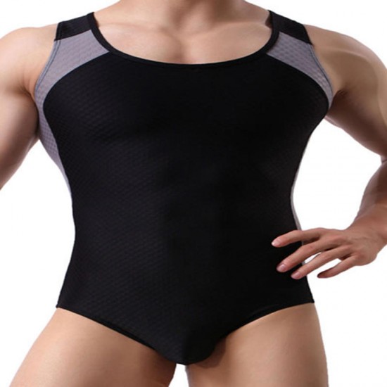 Mens Beach Summer Fitness One Piece Tops Casual Sport Jumpsuits Swimwear