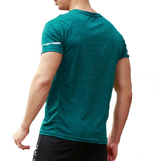 Mens Breathable Quick-drying Sweat Absorbent Sports Tops Gym Running Short Sleeved Training T-shirt