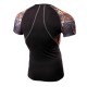 Mens Cycling Tight Tiger Leopard Raglan Sleeve Quick Drying Wicking Sports Shorts Sleeve T-shirt