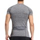 Mens Running Fitness Tights Breathable Quick-drying Tops Moisture Wicking Compression Sports T-shirt