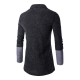 Autumm Fashion Cardigan Sweater Mens Casual Trends Knitwear Stitching Solid Color Cardigan