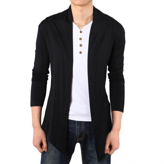 ChArmkpR Mens Casual Breathable Knitted Stitching Cotton Cardigans