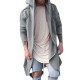 ChArmkpR Mens Fashion Irregular Hem Solid Color Mid-long Hooded Loose Cardigans