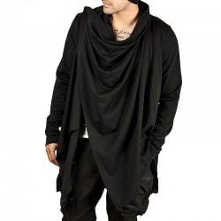 ChArmkpR Mens Irregular Draped Shawl Collar Solid Color Fashion Cardigans