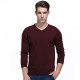 100% Merino Woolen Pullover Fashion V Collar Warm Fleece Knitted Casual Sweater Pullovers