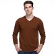 100% Merino Woolen Pullover Fashion V Collar Warm Fleece Knitted Casual Sweater Pullovers