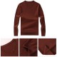 100% Merino Woolen Pullover Fashion V Collar Warm Fleece Knitted Casual Sweater Pullovers