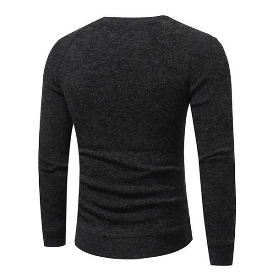 Autumn Winter Men's Fashion Button Design Pullovers Casual Slim Round Neck Long Sleeved Pullover Swe Autumn Winter Men's Fashion Button Design Pullovers Casual Slim Round Neck Long Sleeved Pullover Swe