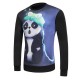Digital 3D Printing Panda Round Collar Pullover Fashion Casual Long-sleeved Sweater Hoodies
