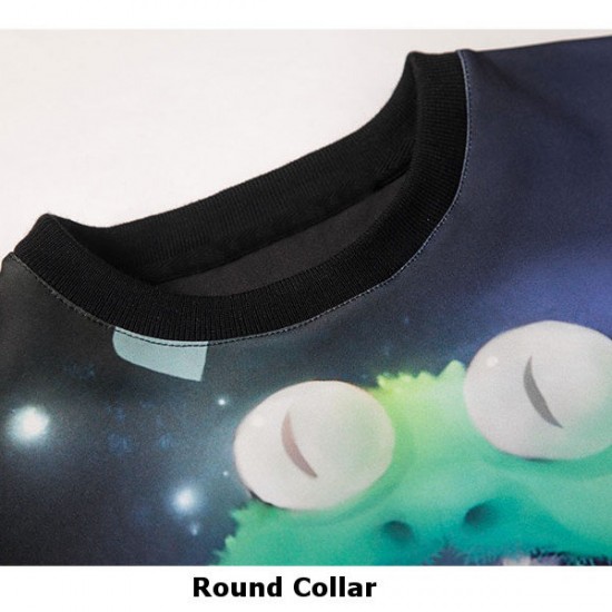 Digital 3D Printing Panda Round Collar Pullover Fashion Casual Long-sleeved Sweater Hoodies