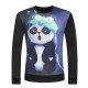 Digital 3D Printing Panda Round Collar Pullover Fashion Casual Long-sleeved Sweater Hoodies